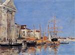 Eugene Boudin  - Bilder Gemälde - Venice, the Customs House