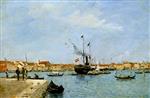 Eugene Boudin  - Bilder Gemälde - Venice, The Grand Canal, from the Customs House