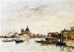 Eugene Boudin  - Bilder Gemälde - Venice, the Mole at the Entrance of the Grand Canal and the Salute