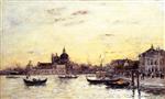 Eugene Boudin  - Bilder Gemälde - Venice, The Mole at the Entrance to the Grand Canal and the Salute