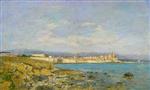 Eugene Boudin  - Bilder Gemälde - View of Antibes at Sunset