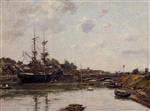 Eugene Boudin  - Bilder Gemälde - View of La Touques