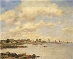 Eugene Boudin  - Bilder Gemälde - View of Saint-Vaast-La-Houghe