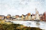 Eugene Boudin  - Bilder Gemälde - View of the Port of Trouville at High Tide