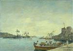 Eugene Boudin  - Bilder Gemälde - Villefranche Harbour