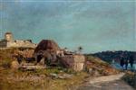 Eugene Boudin  - Bilder Gemälde - Villefranche, the Citadel