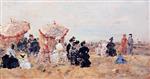 Eugene Boudin  - Bilder Gemälde - Villers, Beach Scene