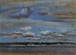 Eugene Boudin  - Bilder Gemälde - White Clouds over the Estuary