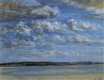 Eugene Boudin  - Bilder Gemälde - White Clouds, Blue Sky