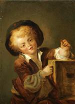 Jean Honore Fragonard - Bilder Gemälde - A Little Boy with a Curiosity
