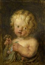 Jean Honore Fragonard - Bilder Gemälde - Child with Flowers