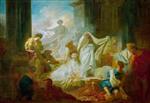 Jean Honore Fragonard - Bilder Gemälde - Der Dionysospriester Koresos opfert sich anstelle der von ihm geliebten Kallirhoe
