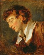 Jean Honore Fragonard - Bilder Gemälde - Head of a Young Man