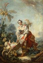 Jean Honore Fragonard  - Bilder Gemälde - The Joys of Motherhood