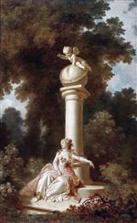 Jean Honore Fragonard  - Bilder Gemälde - The Progress of Love, Reverie