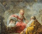 Jean Honore Fragonard  - Bilder Gemälde - The Rest on the Flight into Egypt