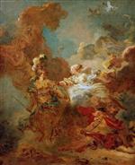 Jean Honore Fragonard  - Bilder Gemälde - Venus greift in den Kampf zwischen Mars und Minerva ein