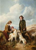 Bild:A Boy and a Girl with Hounds