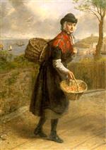 William Powell Frith - Bilder Gemälde - A Tenby Prawn Seller