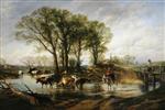William Powell Frith - Bilder Gemälde - Landscape with Cattle