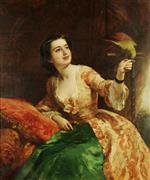 William Powell Frith  - Bilder Gemälde - The green parrot