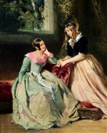 William Powell Frith  - Bilder Gemälde - Two Elegant Ladies in Conversation