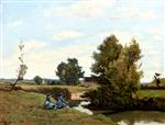 Henri Joseph Harpignies - Bilder Gemälde - An Afternoon along the Loing, near Saint-Privé