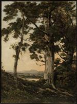 Henri Joseph Harpignies - paintings - Evening at Saint-Privé