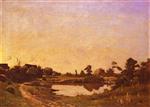 Henri Joseph Harpignies - Bilder Gemälde - Midday In The Meadows