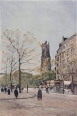 Henri Joseph Harpignies  - Bilder Gemälde - View of the Avenue Victoria