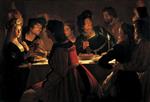 Gerrit van Honthorst - Bilder Gemälde - Feast Scene with a Young Married Couple