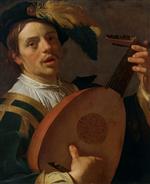 Gerrit van Honthorst - Bilder Gemälde - Lute Player-2