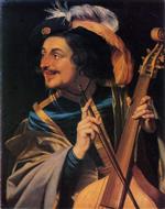 Gerrit van Honthorst - Bilder Gemälde - Man with Viola