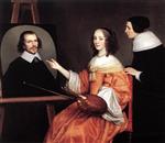 Gerrit van Honthorst  - Bilder Gemälde - Margareta Maria de Roodere and Her Parents