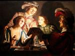 Gerrit van Honthorst  - Bilder Gemälde - Musical Group by Candlelight
