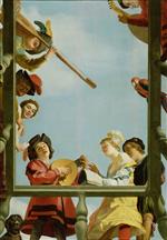 Gerrit van Honthorst  - Bilder Gemälde - Musical Group on a Balcony
