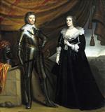 Gerrit van Honthorst  - Bilder Gemälde - Prince Frederik Hendrik and his Wife Amalia van Solms