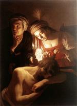 Gerrit van Honthorst  - Bilder Gemälde - Samson and Delilah