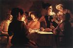 Gerrit van Honthorst  - Bilder Gemälde - Supper Party