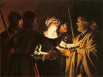 Gerrit van Honthorst  - Bilder Gemälde - The Denial of St Peter-2