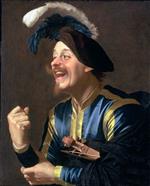 Gerrit van Honthorst  - Bilder Gemälde - The Laughing Violinist