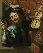 Gerrit van Honthorst  - Bilder Gemälde - The Merry Fiddler