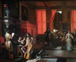 Pieter de Hooch - Bilder Gemälde - A Musical Party