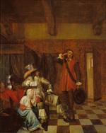 Pieter de Hooch - Bilder Gemälde - Bringer of Bad News