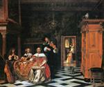 Pieter de Hooch - Bilder Gemälde - Family Making Music
