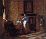 Pieter de Hooch - Bilder Gemälde - Interior with Figures