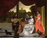 Pieter de Hooch  - Bilder Gemälde - Musical Scene in Amsterdam
