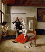 Pieter de Hooch  - Bilder Gemälde - Young Woman Drinking