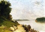 John Frederick Kensett - Bilder Gemälde - A View of Lake George