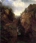 John Frederick Kensett - Bilder Gemälde - A Woodland Waterfall